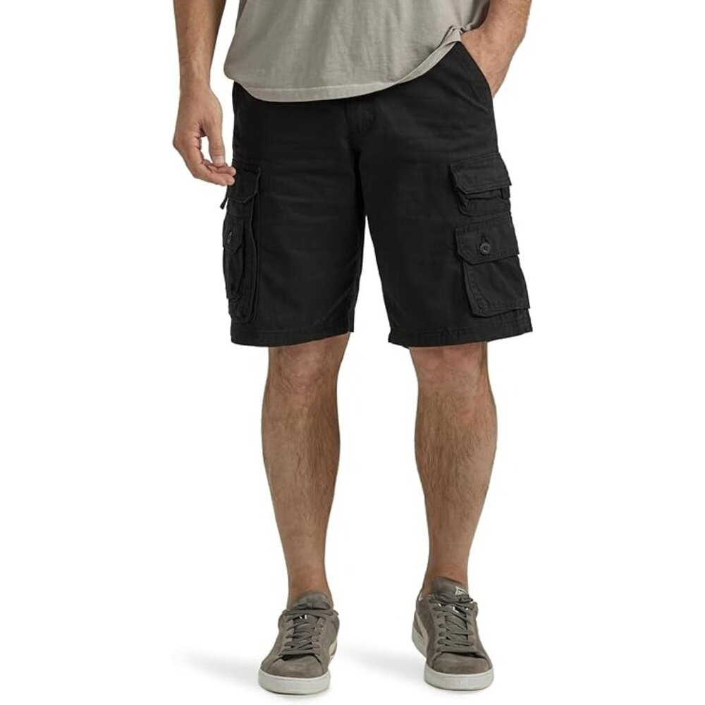 Lee Men's Dungarees Belted Wyoming Cargo Short, Black, Size 40, New